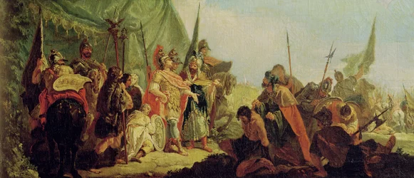 Alexandre le Grand (356-23 av. J.-C.) et Porus